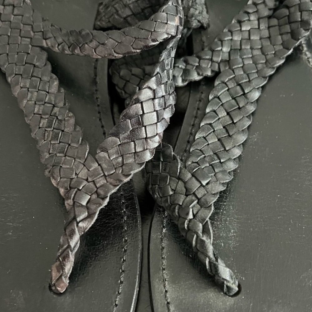 Black Braided Sandals barely worn perfect condition